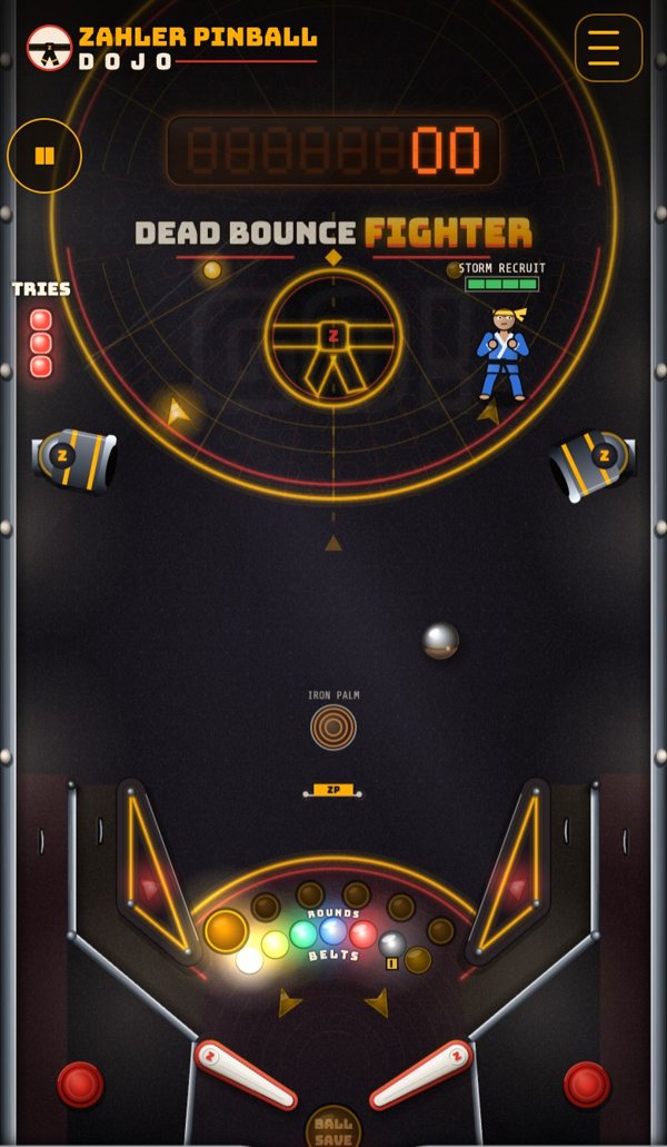 Dead Bounce Fighter: a fighter throws the ball in a Black Belt boss fight